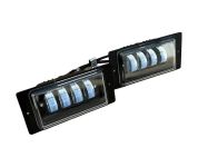 Фара противотуманная  2110 LED 4-полосы 40W (с радиатором) белый/желтый
